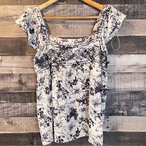 NWT Blu Pepper Linen Embroidered Floral Cottagecore Sleeveless Top Boho Coastal